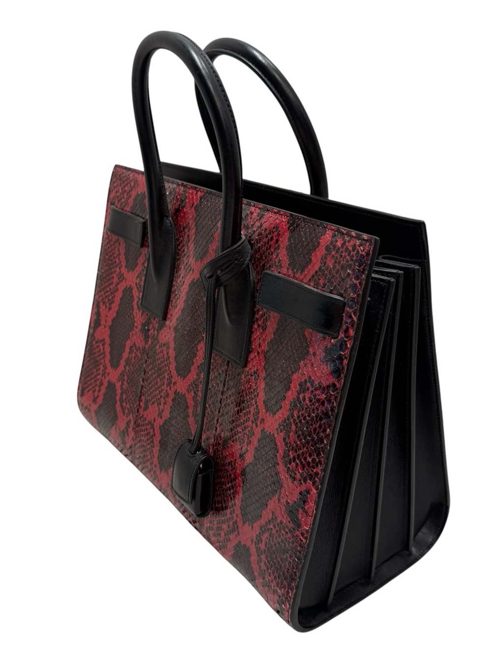 Saint Laurent YSL Sac Dejour Red Python Satchel 355153 LECJ1 - Picture 2 of 16